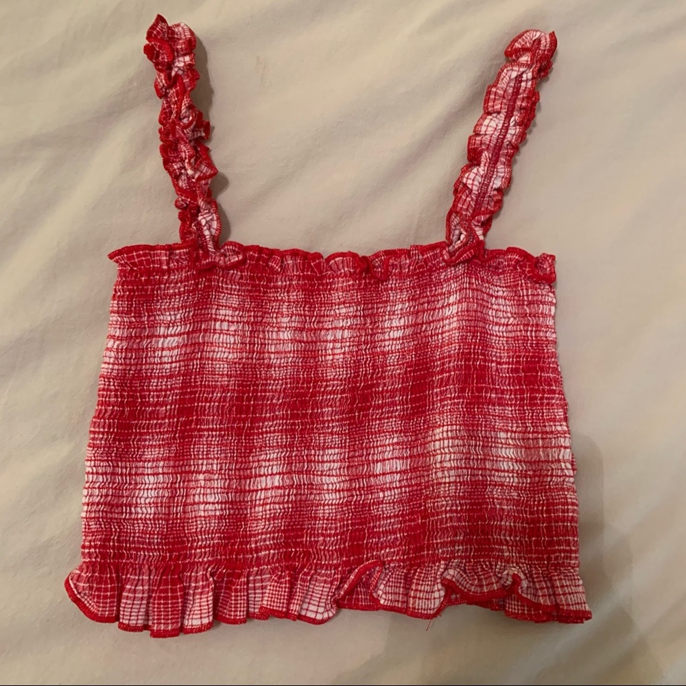 American threads red crop top